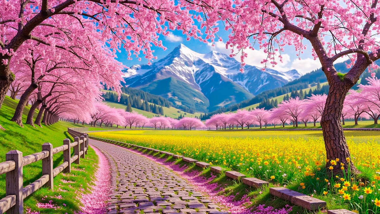 Beautiful Relaxing Music for Anxiety Relief, Stop Overthinking & Sleep 🌸 Featuring Spring Blossoms 🌿