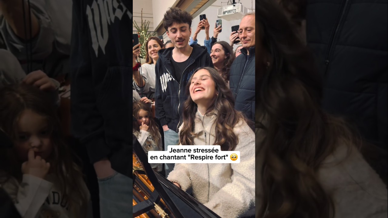 Jeanne stress&eacute;e en chantant 