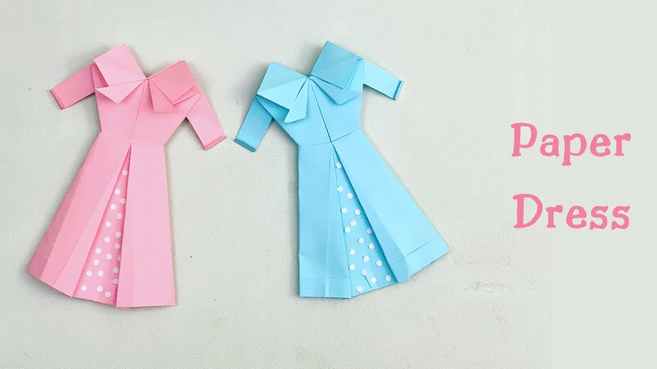 DIY MINI PAPER DRESS / Origami Dress / Paper Craft / Easy kids craft ideas / Paper Craft New