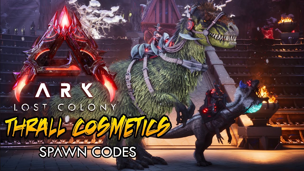 ASA: Lost Colony - All Thrall Skin Spawn Codes (Saddles, Weapons and Armor)