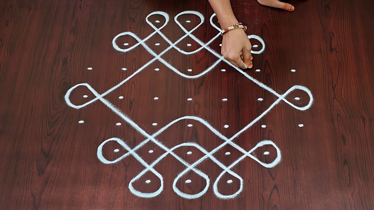 7&times;3dots melikala muggulu|easy rangoli|daily chukkala muggulu||sikku,kambhi,neli kolams|#Nice Rangoli