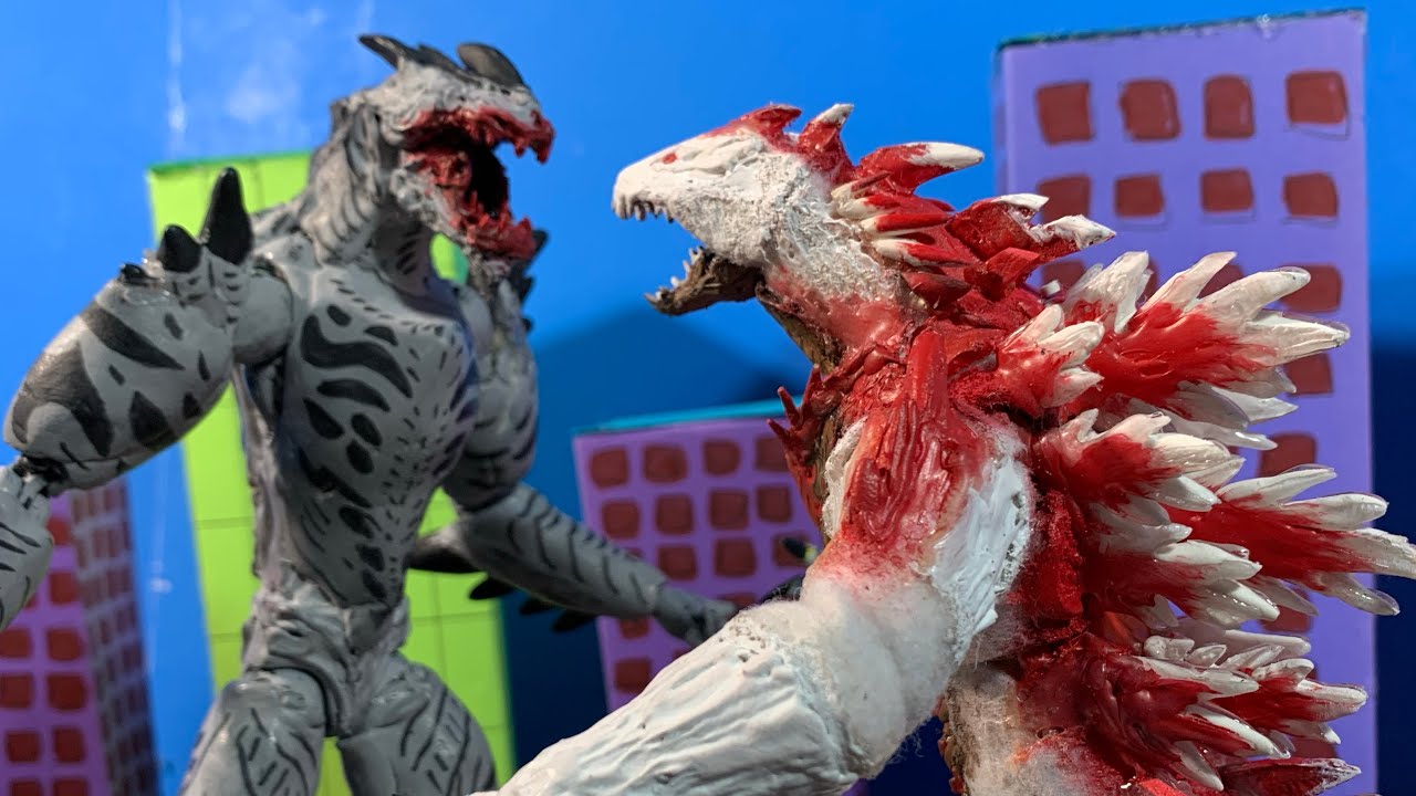 MEGA GODZILLA vs STRIGEZ [Epic Battle Stop Motion Movie]