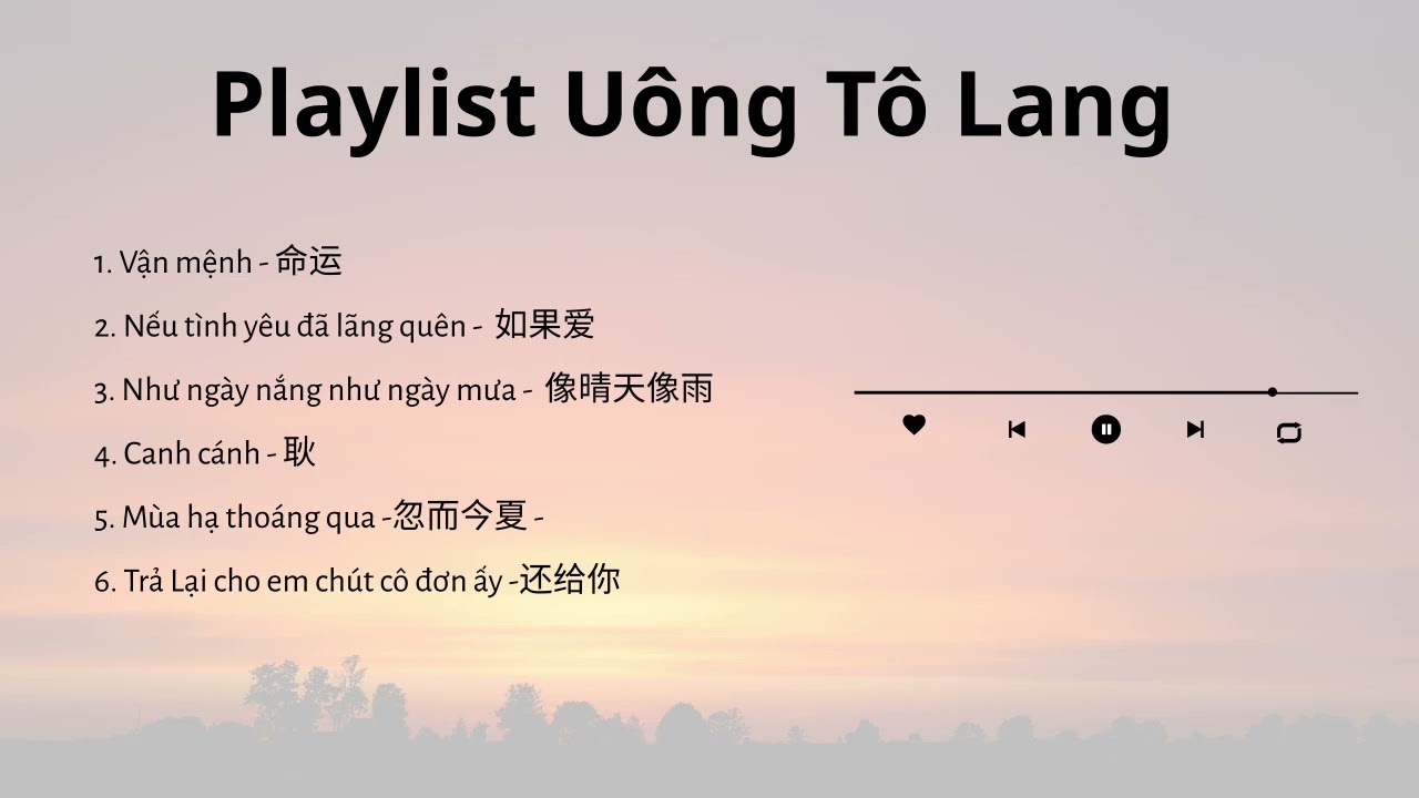 Playlist Uông Tô Lang - 汪苏泷 | Nhạc Trung hay | Vận mệnh | Canh cánh | Mùa hạ thoáng qua