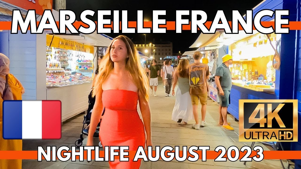Nightlife Marseille France 17 August 2023 Walking Tour | 4K UHD 60FPS |