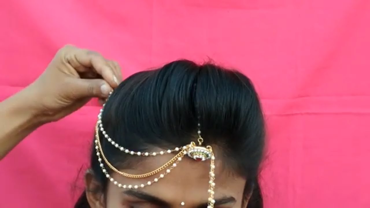 2 Easy Occasion Special Mang Tikka Hairstyles For Girls // Girls  Self Hairstyles