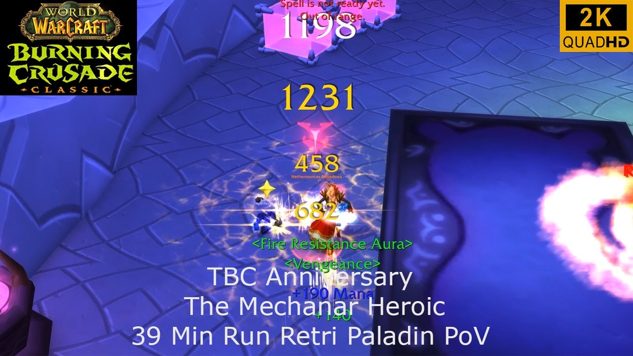 WoW TBC Anniversary | The Mechanar Heroic 39 Min Run | Retri Paladin PoV | 2K