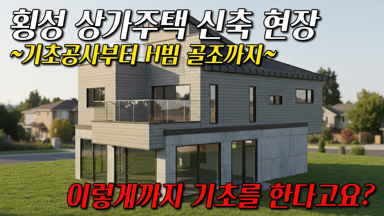 횡성 상가주택 신축 현장 | 기초공사부터 H빔 골조 까지