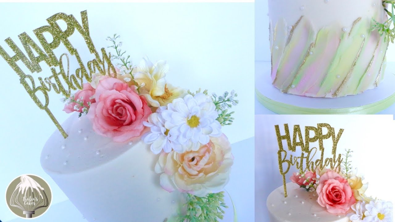Tall Floral Pastel Cake | Textured Buttercream Cake | Thalias Cakes