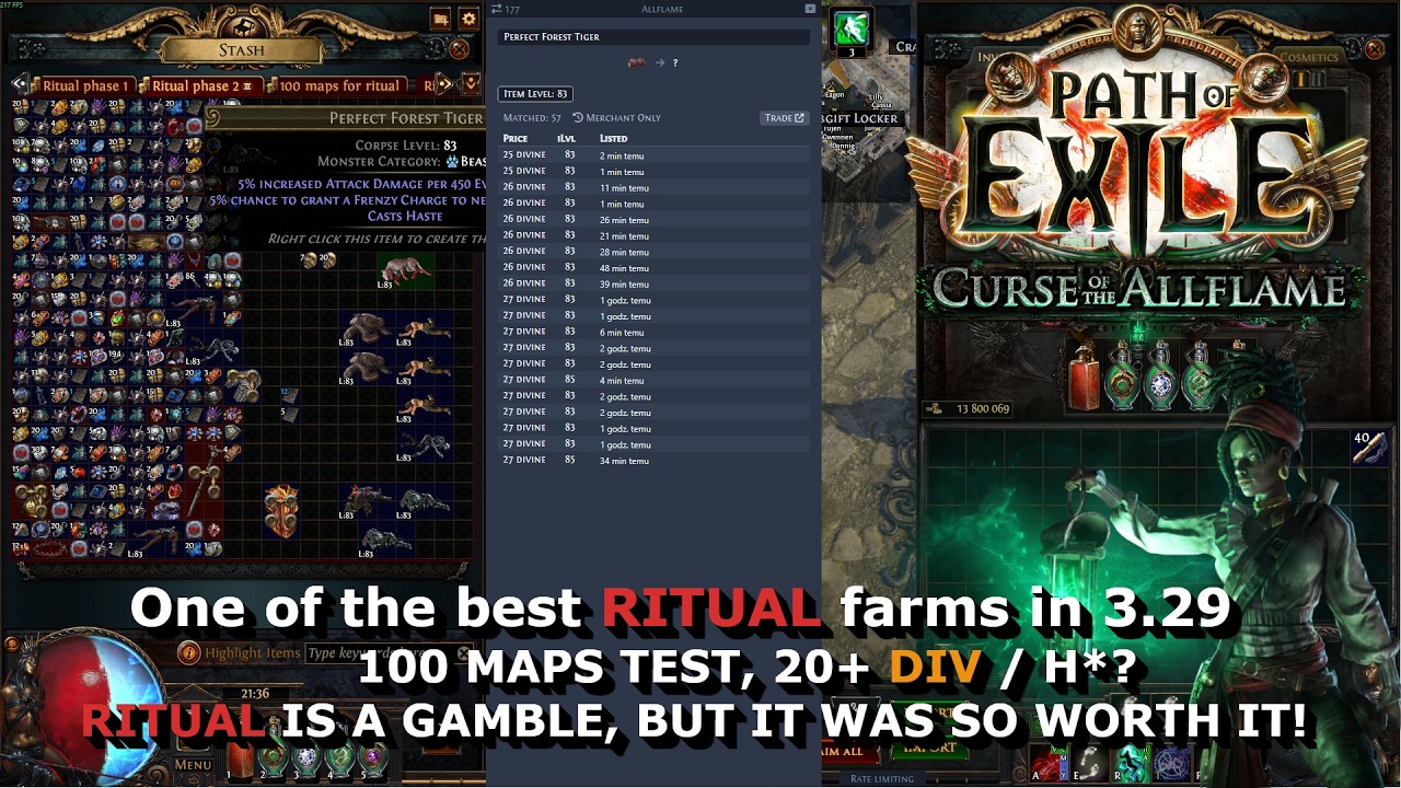 ONE OF THE BEST END GAME RITUAL FARMS ON T16 MAPS (CITY SQUARE) - 3.29 CURSE OF THE ALLFLAME!