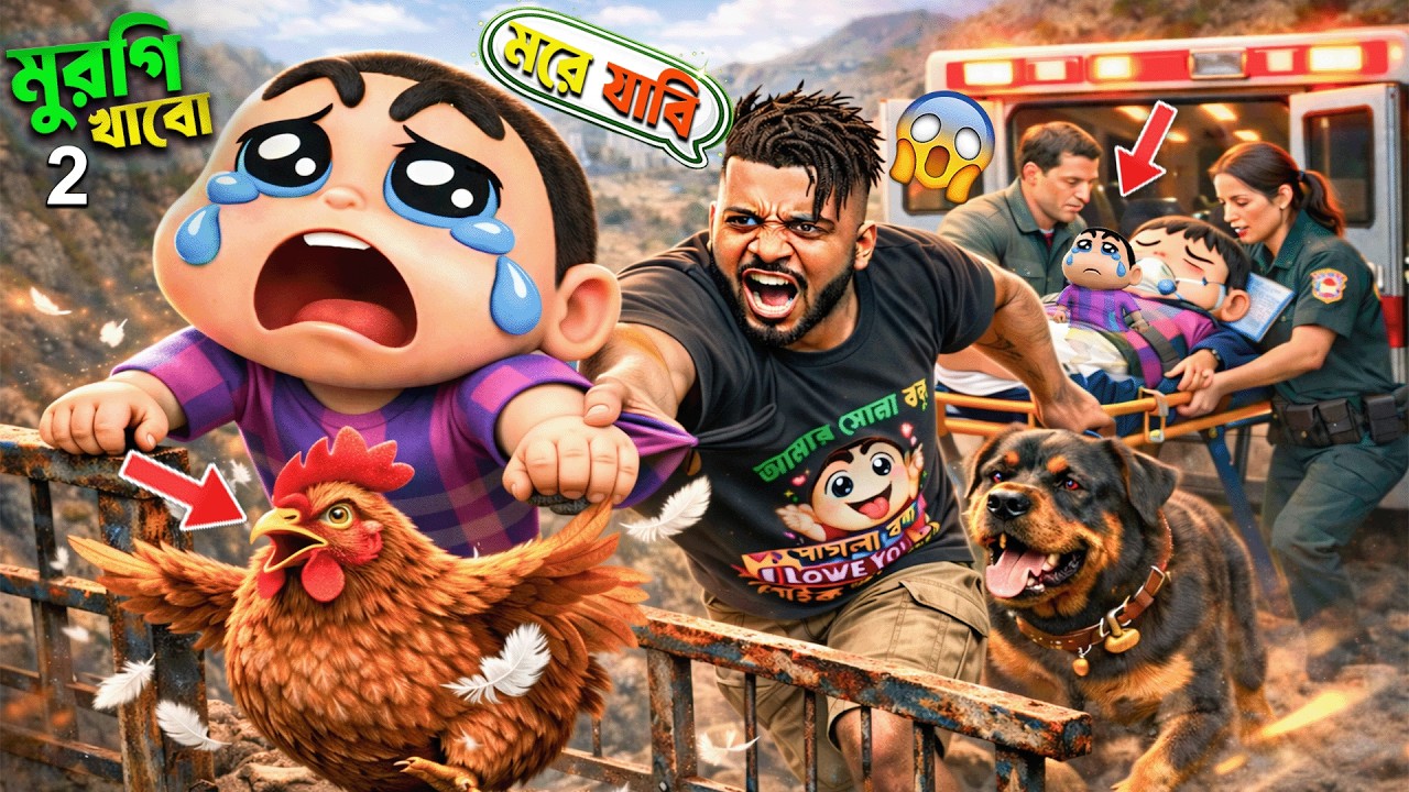 মুরগি খেতে যে বিপদ😭Franklin Shinchan | GTA 5 Bangla