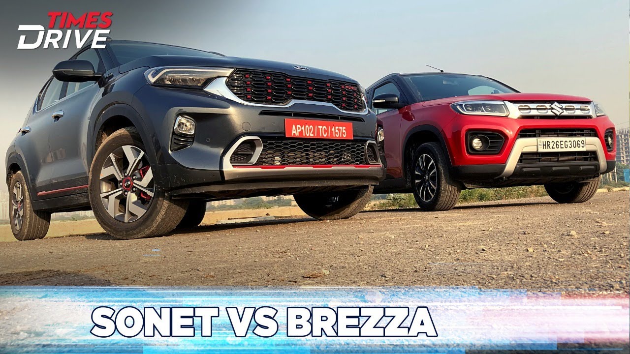 Kia Sonet vs Maruti Suzuki Vitara Brezza | Comparison | Times Drive