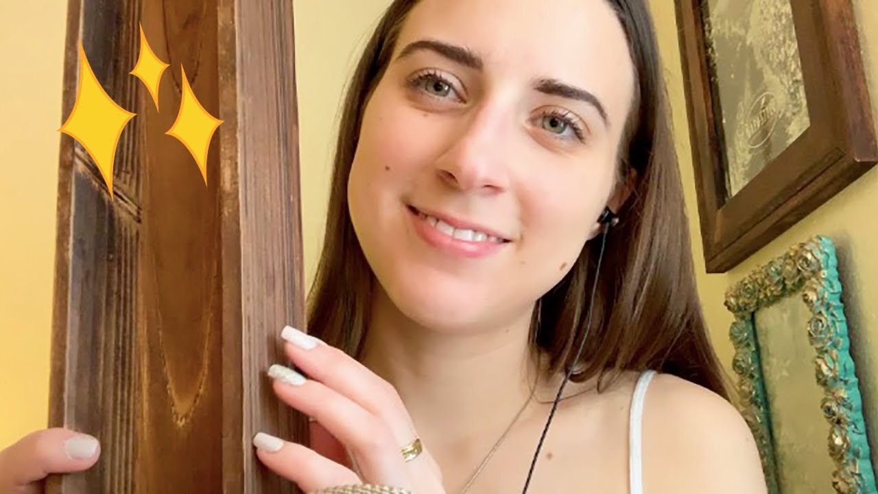 ASMR Gentle Wood Tapping, Scratching + Inaudible Whispers 🍂
