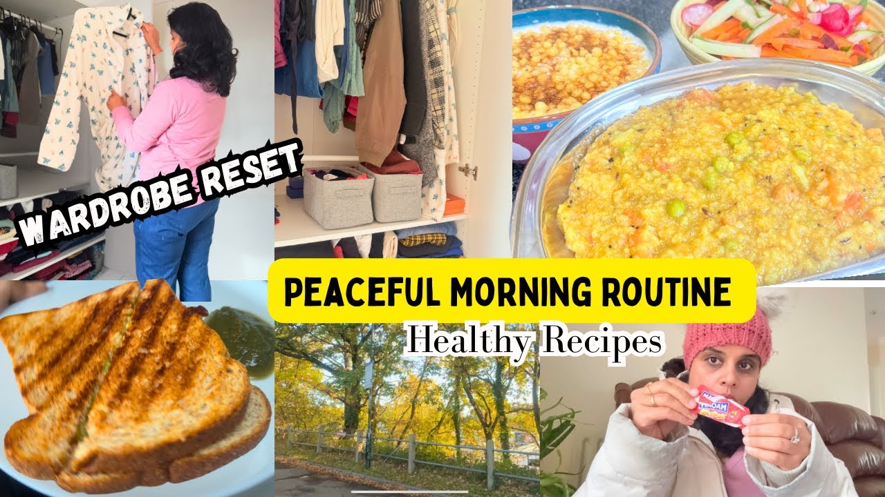 Cozy UK Morning Routine 🌸 | Easy Veg Lunch Ideas +Winter Wardrobe Reset