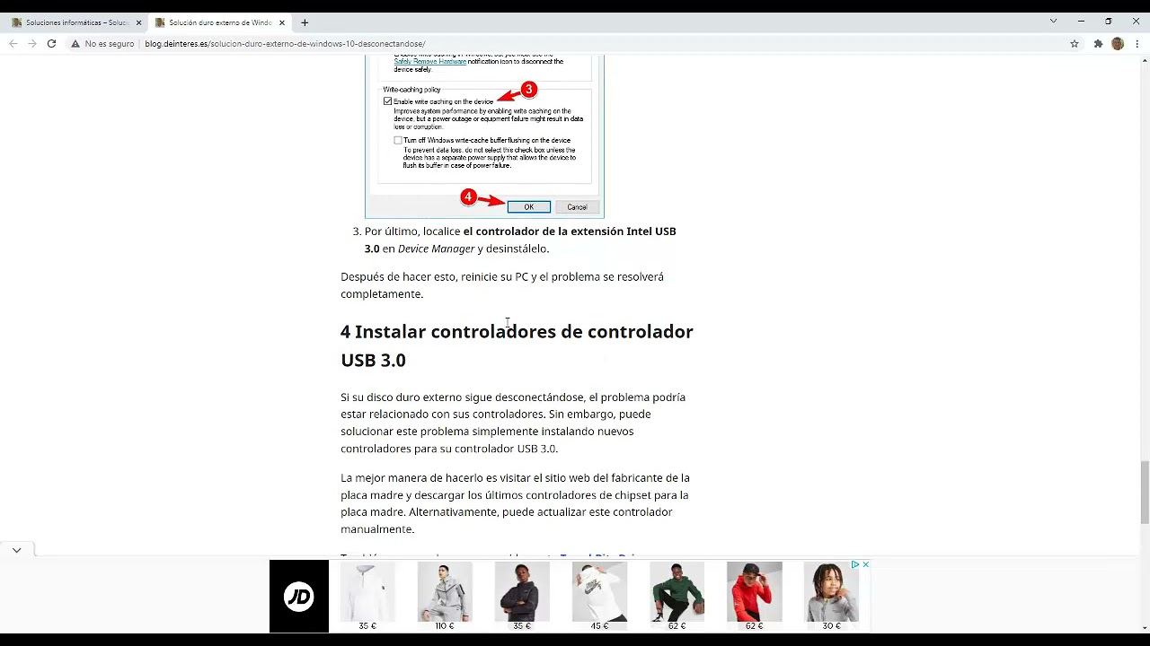 Como evitar que un dispositivo usb externo se desconecte o apague