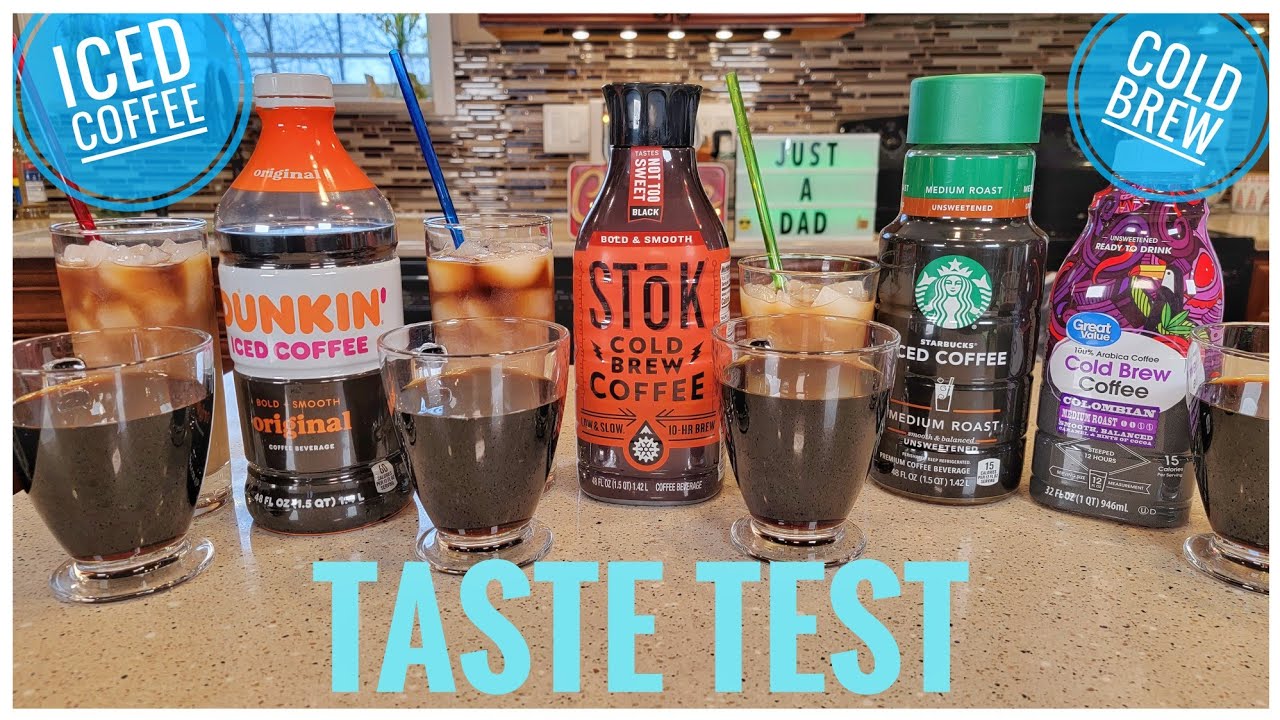Dunkin Stok Starbucks Walmart COLD BREW COFFEE Taste Test Review LOVE IT