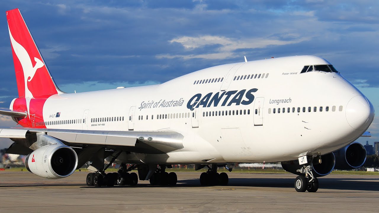 Qantas 747-400 VH-OJU Last Flight - Rolls Royce RB-211 Engines Boeing 747-438 Plane Spotting