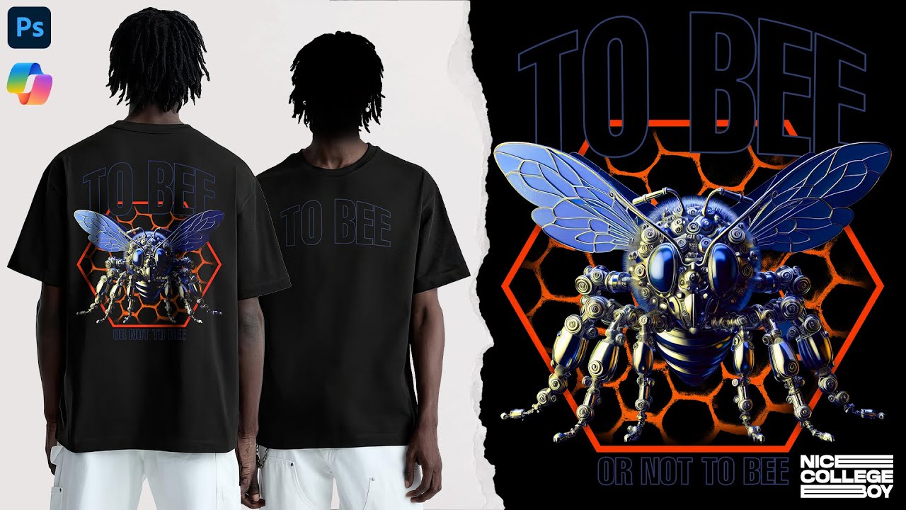 AI T-shirt Design Tutorial | Streetwear Design Photoshop |