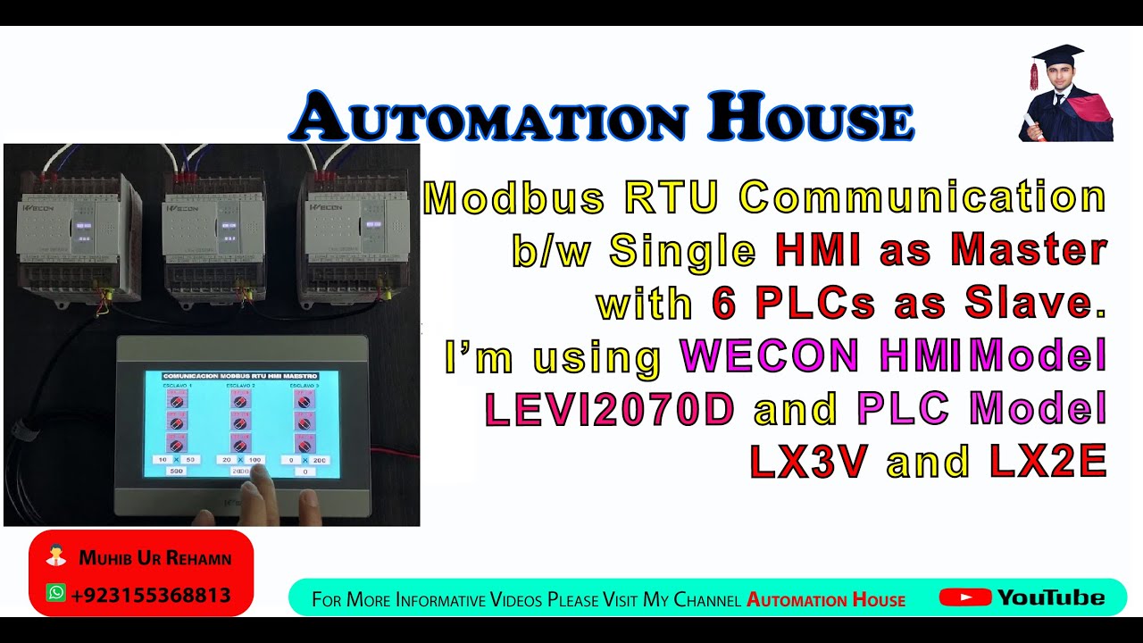 RS485 communication/Modbus RTU Communication between HMI and PLC  #Single_HMI #Multiple_PLCs