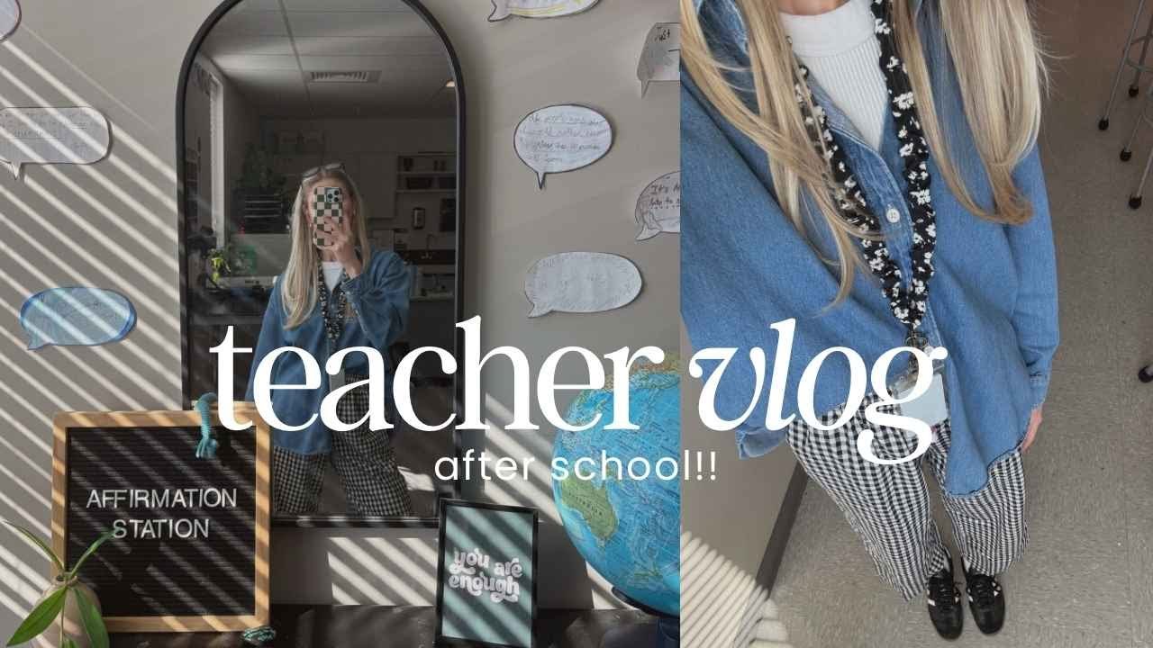 TEACHER VLOG | classroom resources, teacher influencer life, heatless curls & more!