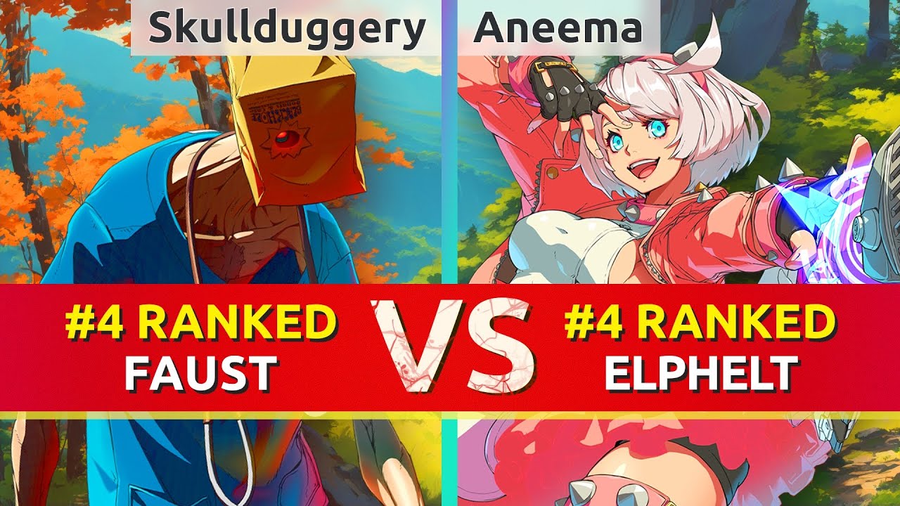 GGST ▰ Skullduggery (#4 Ranked Faust) vs Aneema (#4 Ranked Elphelt). High Level Gameplay