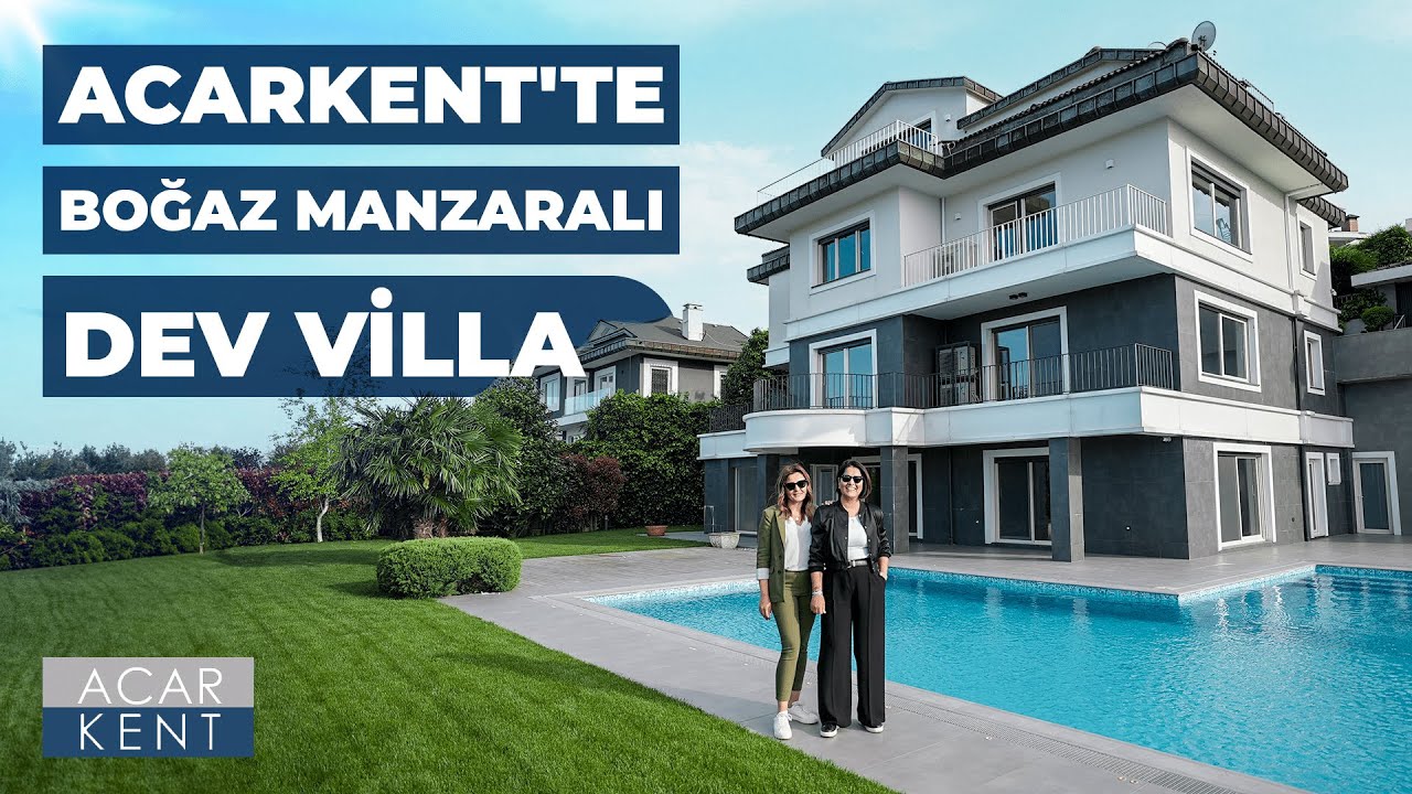 Acarkent'teki Boğaz Manzaralı Villamızın Görkemi Sizi Büyüleyecek! Dev Villa Turu #acarkent #luxury