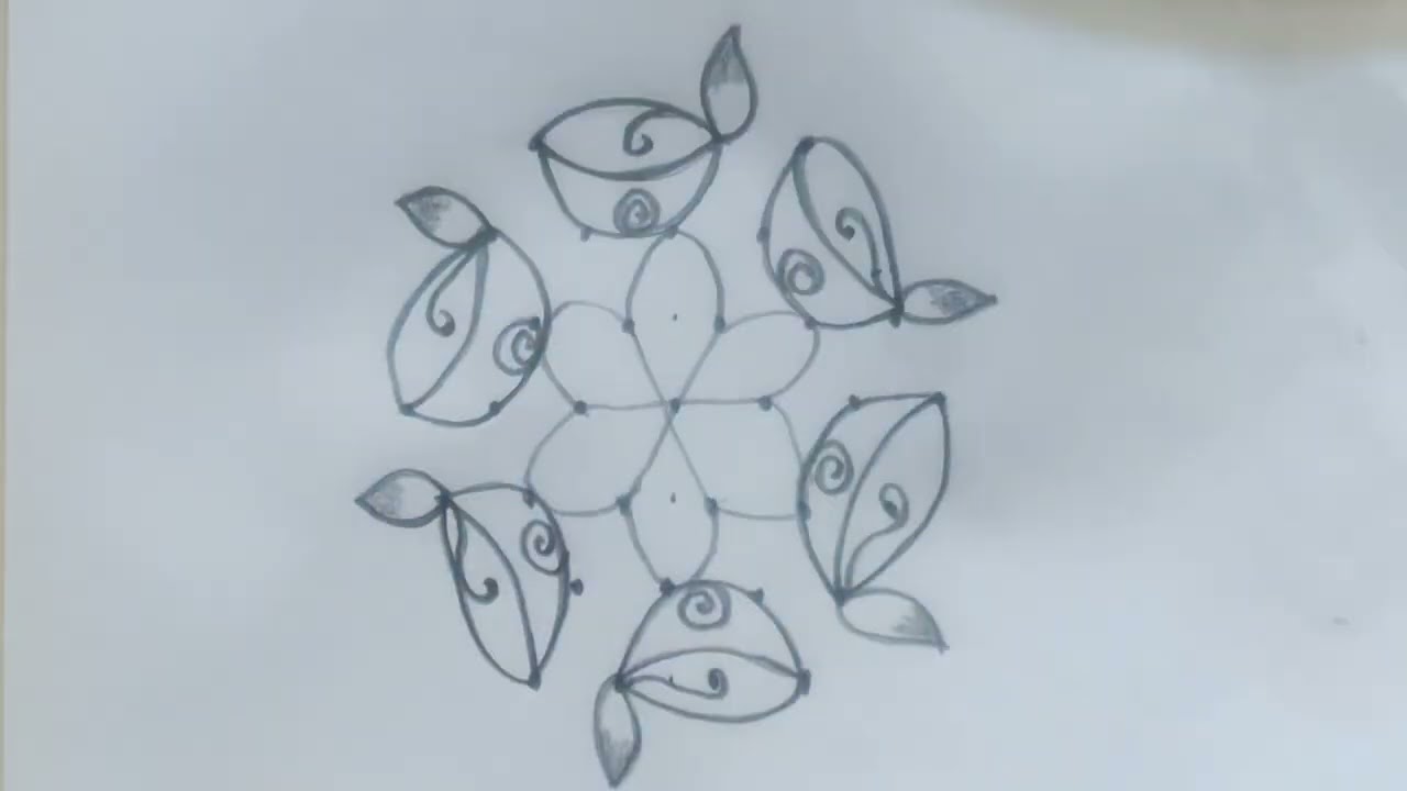 7*4 Deepam rangoli 🌻l#dailyrangoli #art #muggulu #easyrangoli #dotsrangoli #rangoli  #simplerangoli 