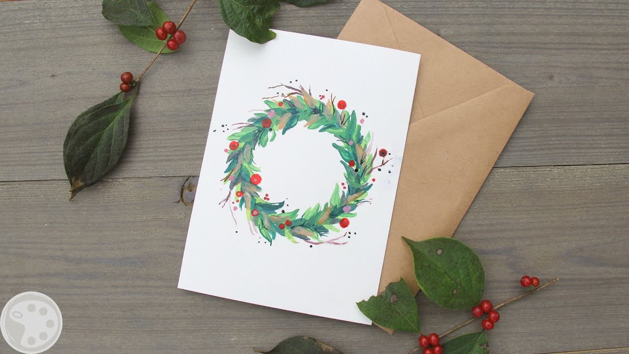 How to Paint a Christmas Wreath / Acrylic Painting / Step-by-Step Tutorial