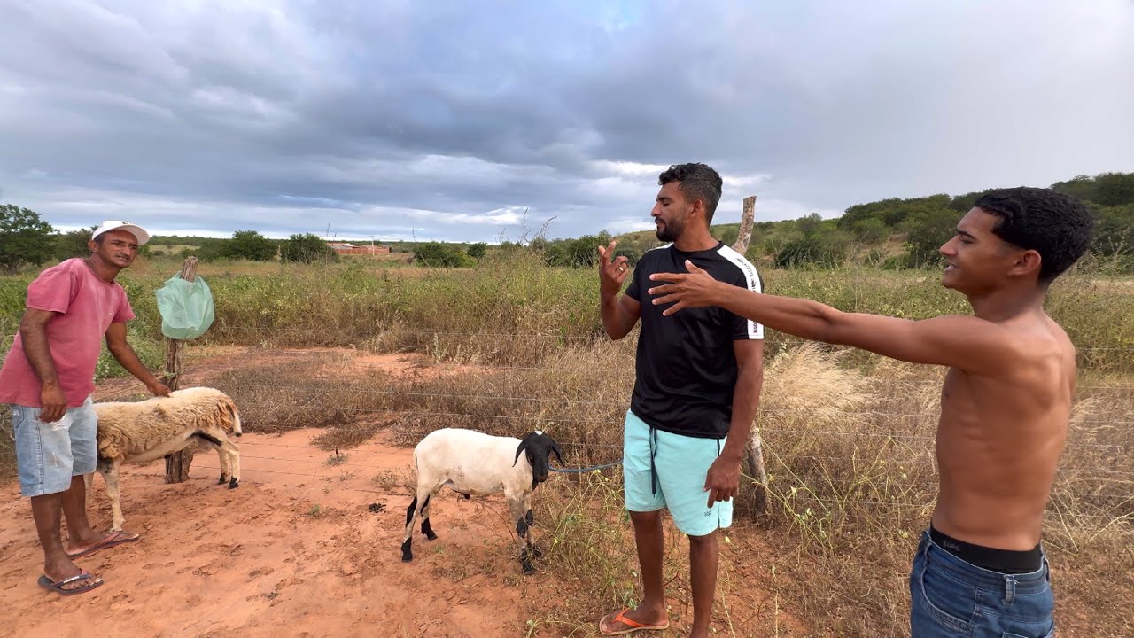BRUTINHO AP0STA CARNEIRO  NO JOGO DE FUTEBOL COM O VIZINHO