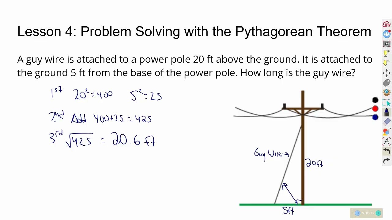 Math 10-3 - Module B1 Lesson 3 - Problem Solving with Pythagorean Theorem