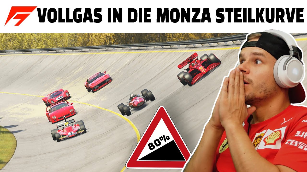 Mit 300 km/h in die Steilkurven der historischen Monza Formel 1 Strecke
