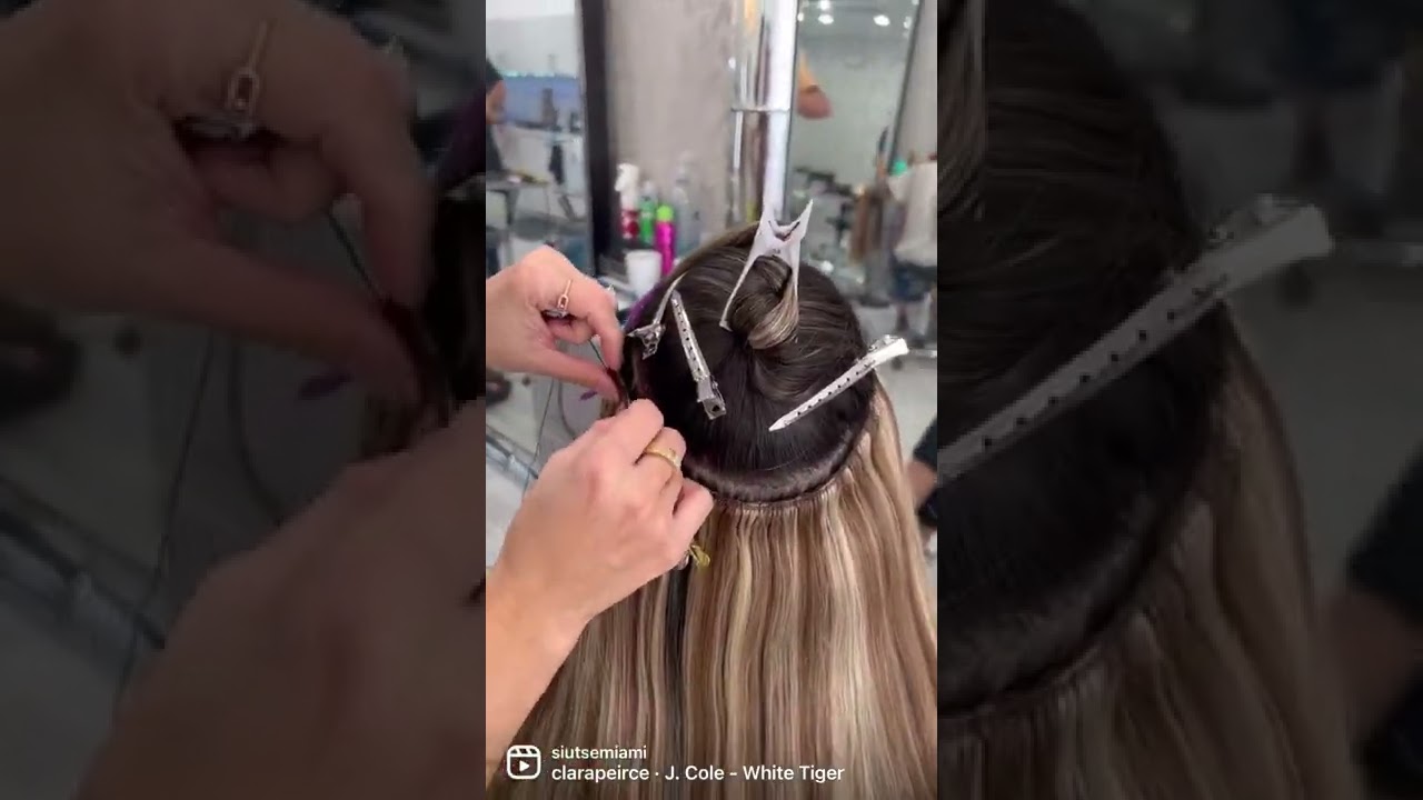Braidless sew in 🪡 Move up every 6 to 8 weeks , suitable for almost all hair types. #miamihair