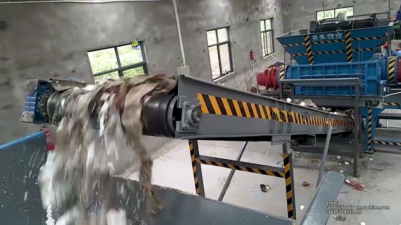 Double Shaft Shredder Solid Waste Crusher RDF/MRF/MSW Shredding Machine to Recycle Waste