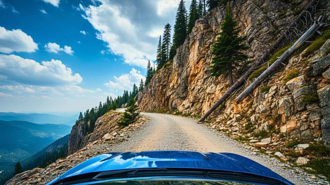 Terrifying Cliffside Road in Greece - Narrow Forest Mountain Drive (4K)