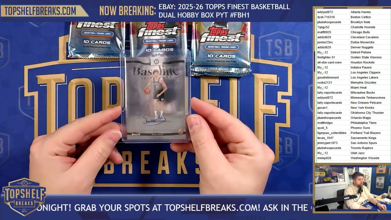 EBAY BREAK: 2025-26 Topps Finest Basketball Dual Box PYT Break #FBH1 | Top Shelf Breaks | 2/27/26