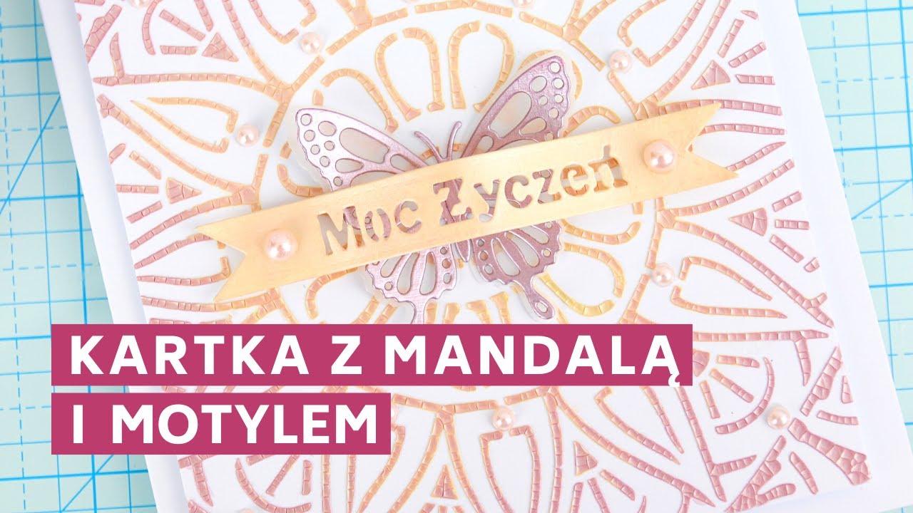 Kartka z mandalą i motylem (Nuvo Crackle Mousse) | KreatywnaTV
