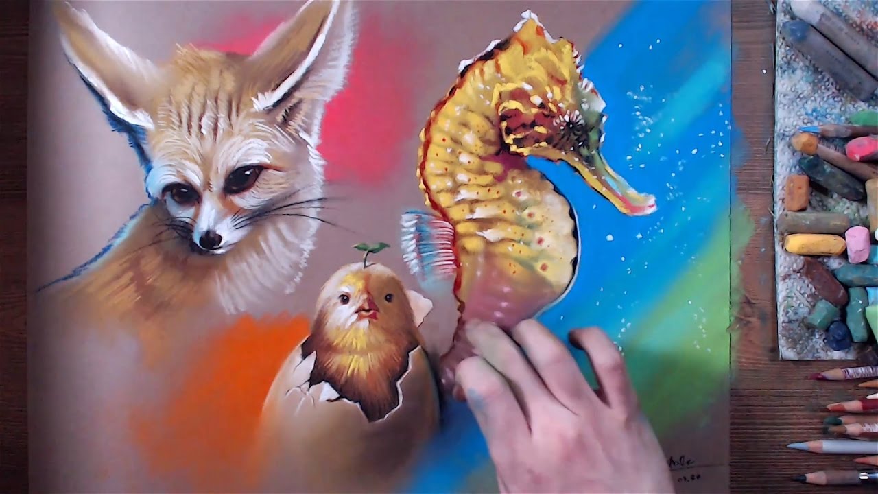 Animal Doodle - Soft pastel speed drawing | drawholic