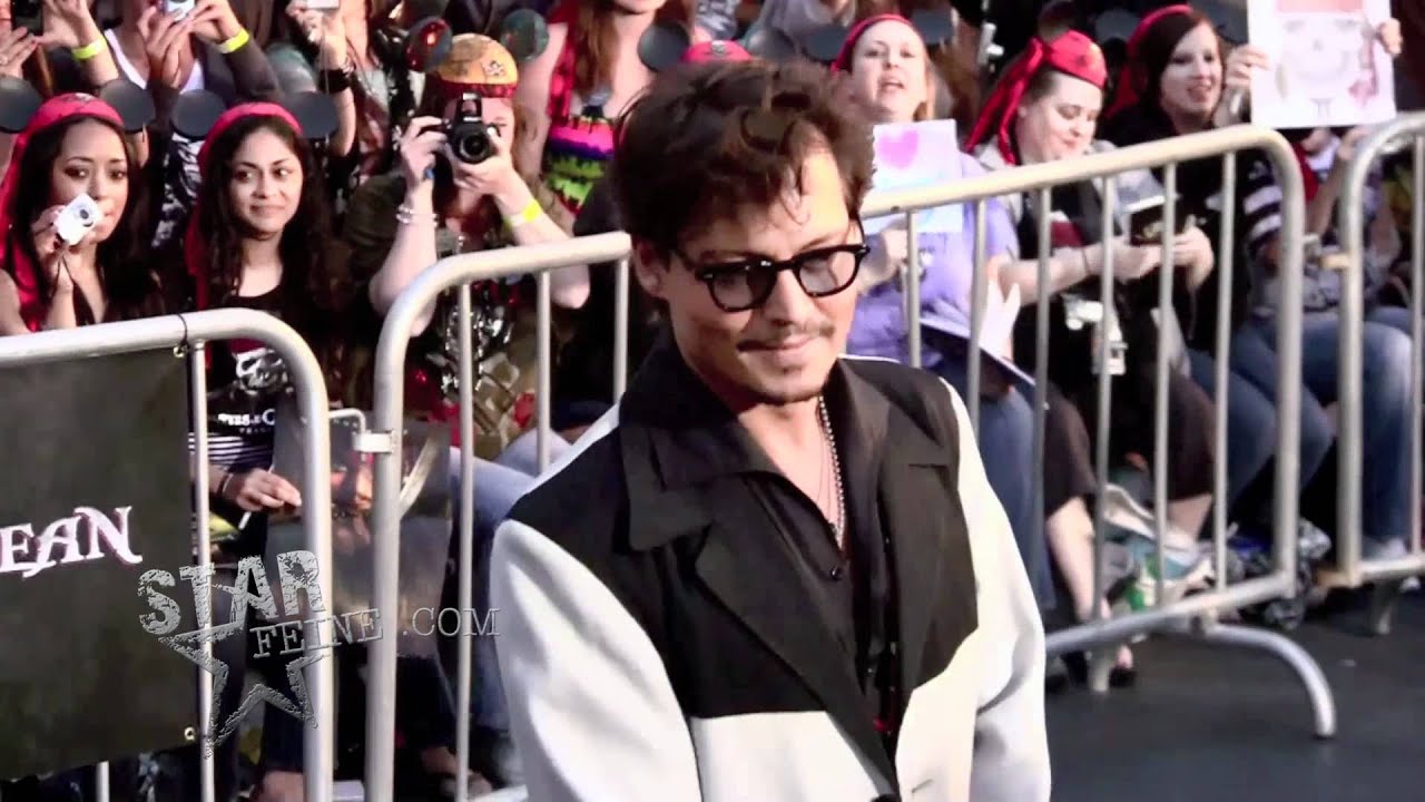 Johnny Depp Arrives At The Pirates Of The Caribbean Premiere At Disneyland