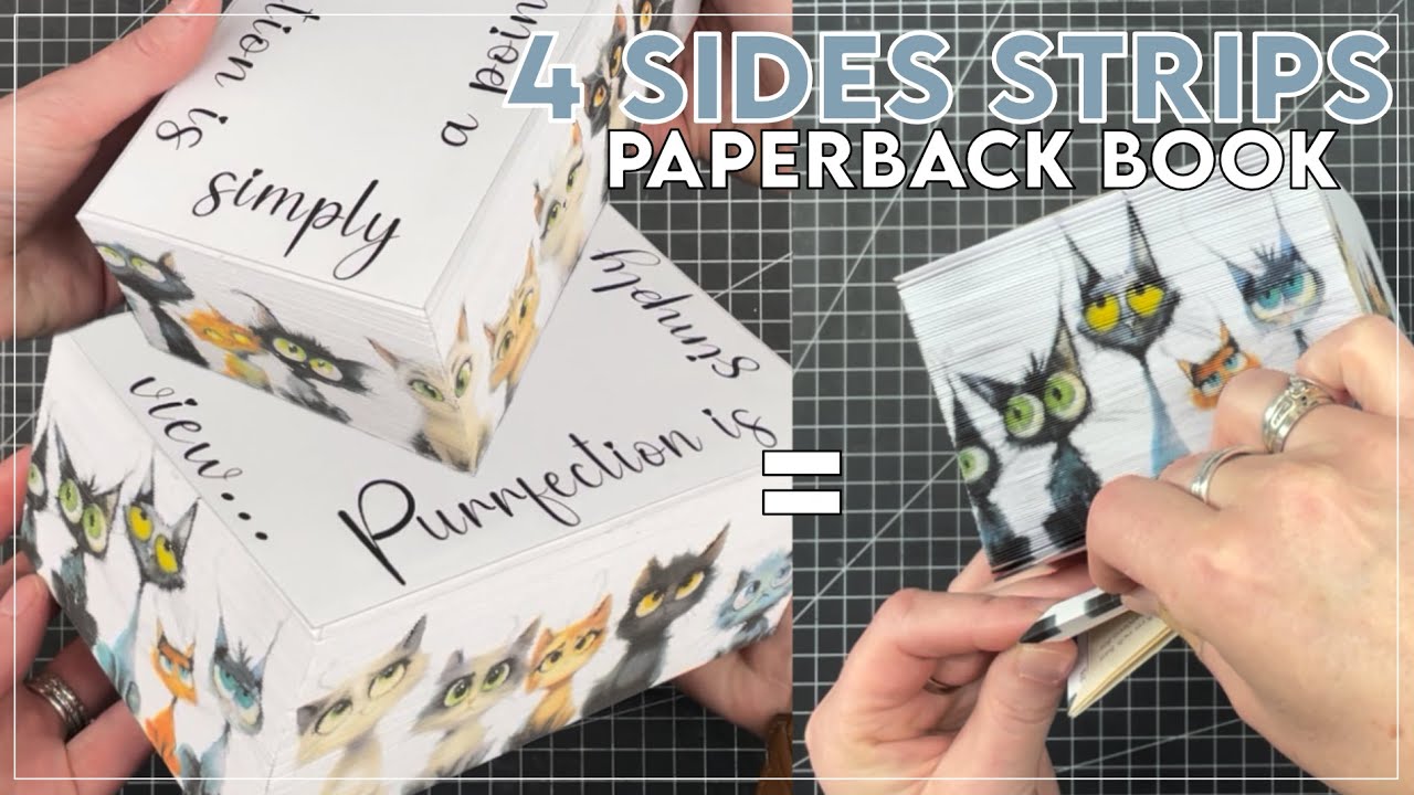 Fore Edge Book Art / Photo Strip Book / 4 Sides Paperback Book #bookfolding #diy #bookart #cats