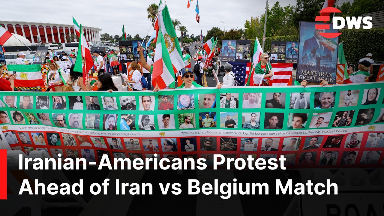 WATCH: Protesters March Ahead of Iran's World Cup Match Against Belgium in Los Angeles | AD1C