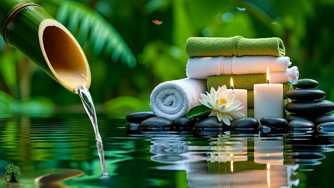 Relaxing Sleep Music with Bamboo Water Sounds 🌿 Deep Sleep, Stress Relief & Spa Relaxation,Yoga