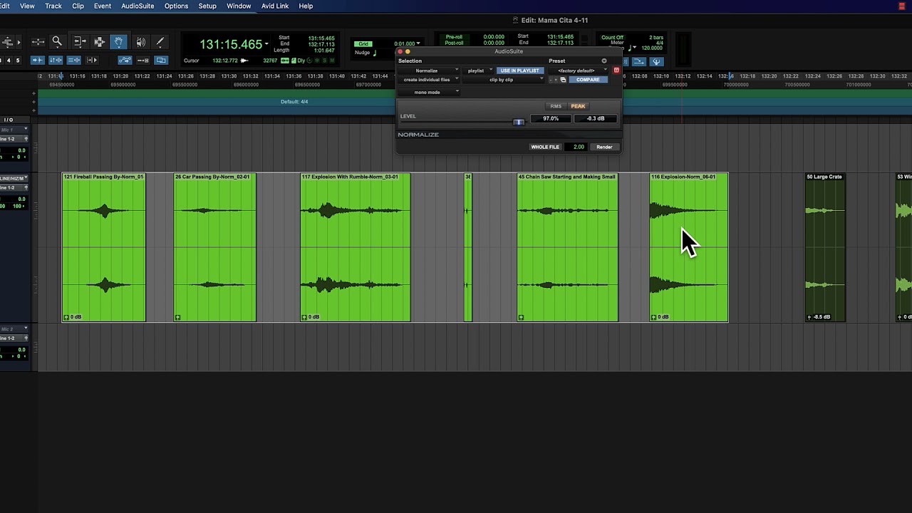 Основы Pro Tools: Введение в AudioSuite