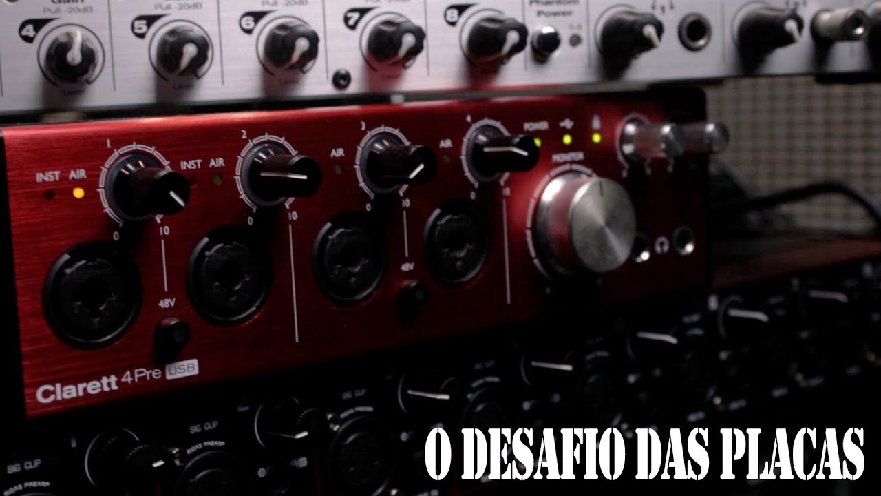 Desafio das placas: Focusrite Clarett 4 Pre, M-Audio Fast Track Ultra 8R e Behringer ADA 8200