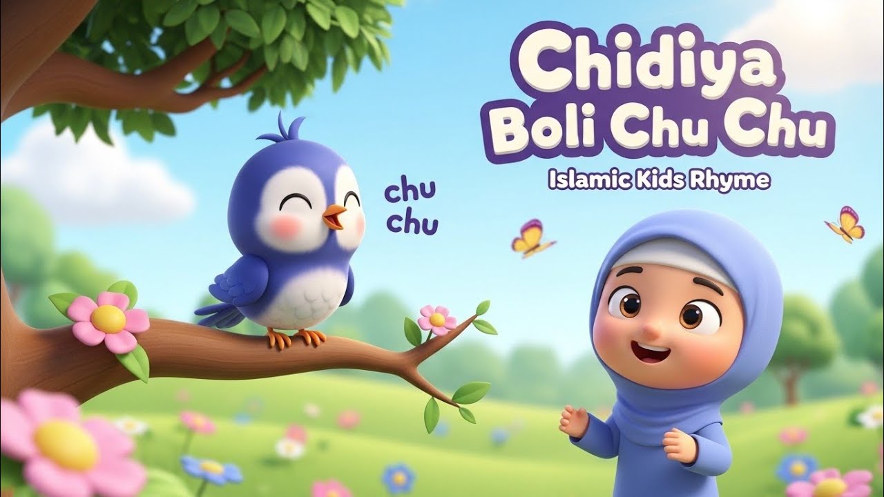 Chidiya Boli Chu Chu 🤍 | Allah hu Allah Hu | Islamic Nursery Rhyme | urdu Islamic Kids Rhyme