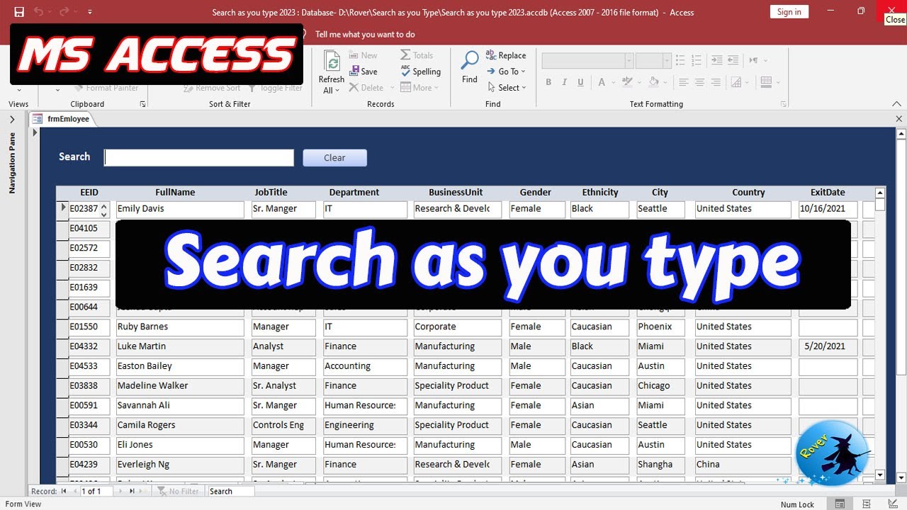 Search While Typing in MS Access | Multi-Field Live Search Form (Beginner Friendly)
