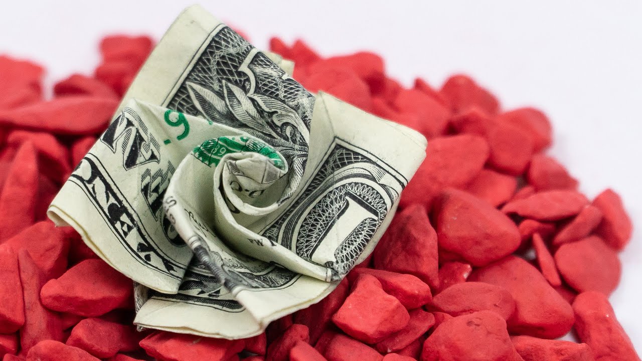 Money origami flower 🌸 Easy Dollar present ideas
