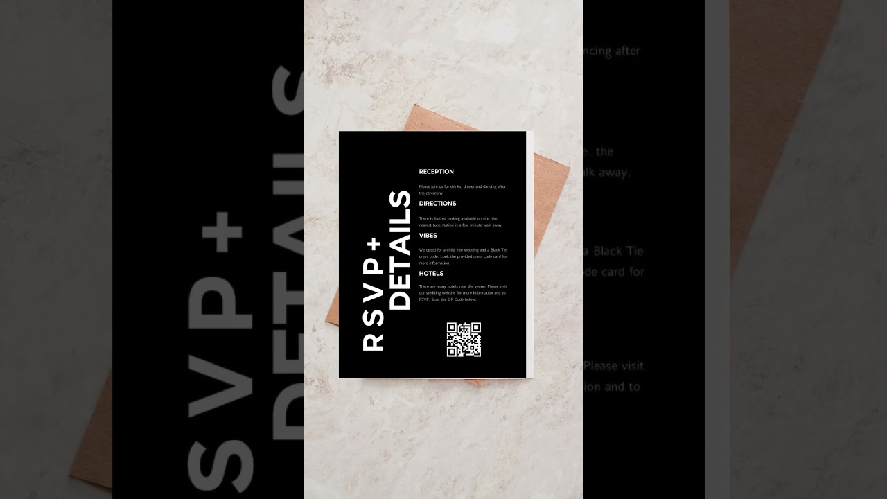 Rsvp QR Code Card, Minimalist Wedding Online Reply Card, Modern Wedding Website Card