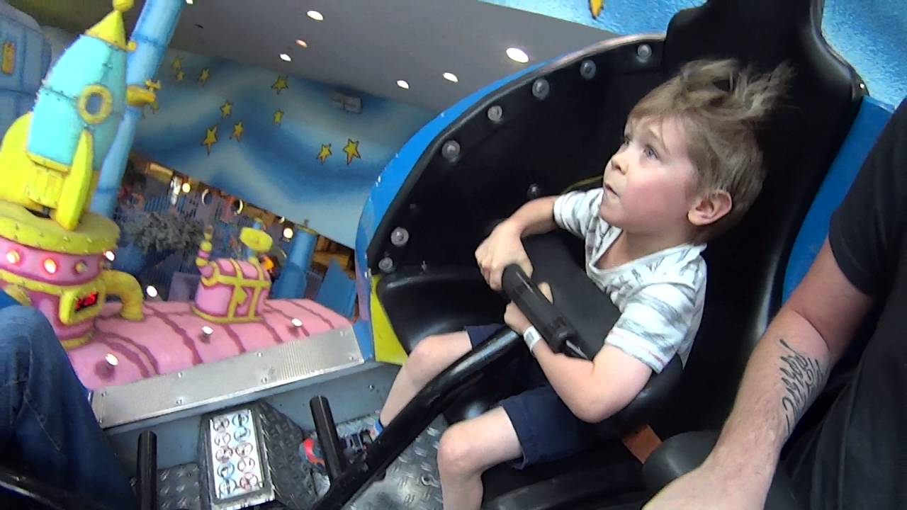 May 15, 2016 - Niko, Papa and Kyle on Galaxy Orbiter Rollercoaster