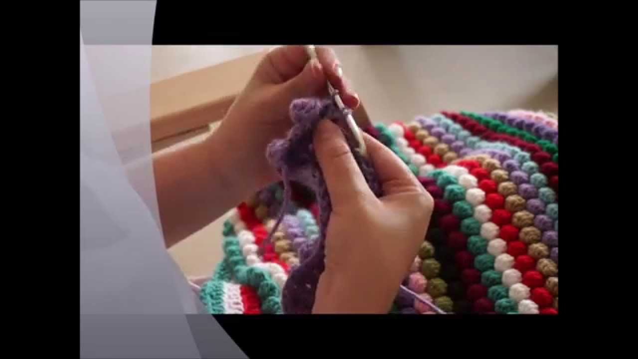 Crochet the Bobble stitch blanket part 2