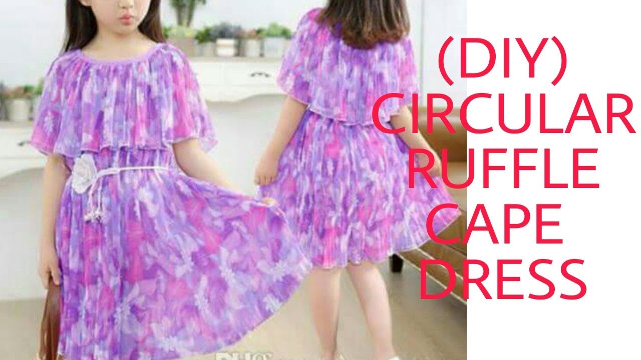 (DIY) GATHERED CIRCULAR  RUFFLE CAPE DRESS