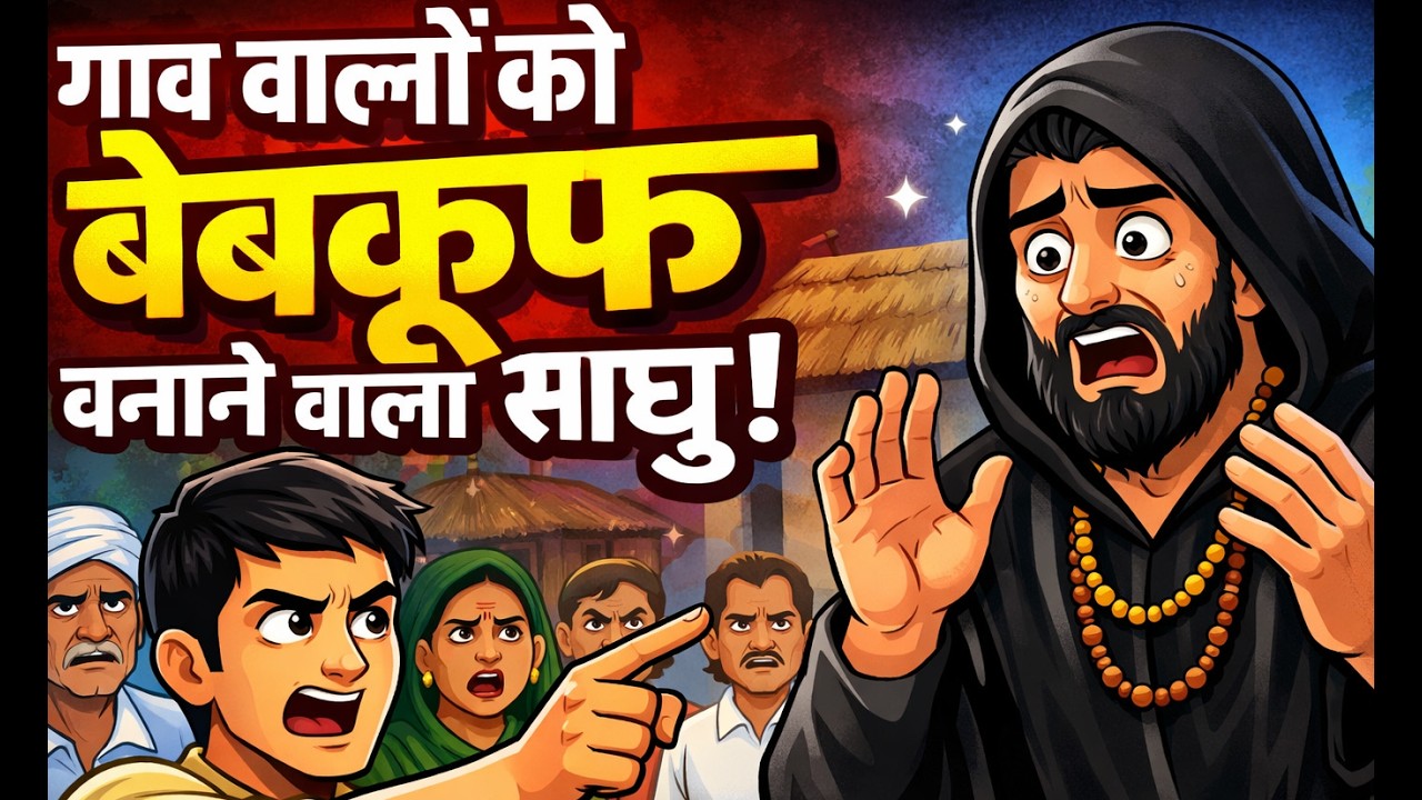 “गांव वालों को बेवकूफ बनाने वाला साधु” #hindikahanian #hindicartoonstory #hindistories